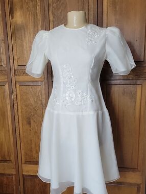 Raffaella Vintage Midi Wedding Dress Sz M